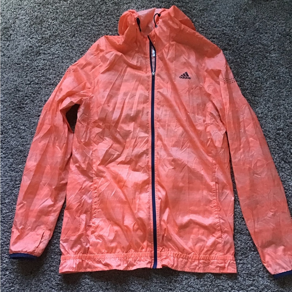 Adidas climastorm hooded lightweight jacket size medium